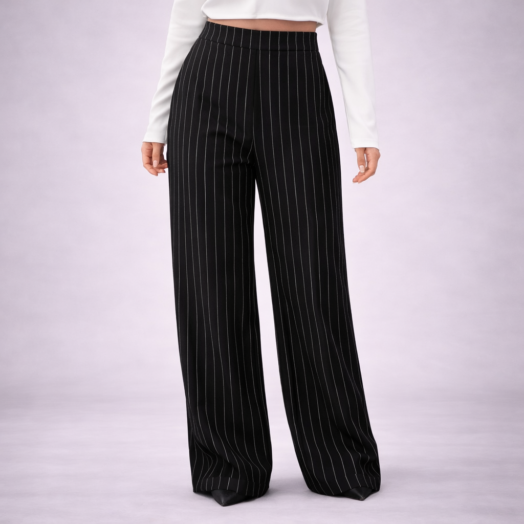 Camille – Pantalon rayures fines