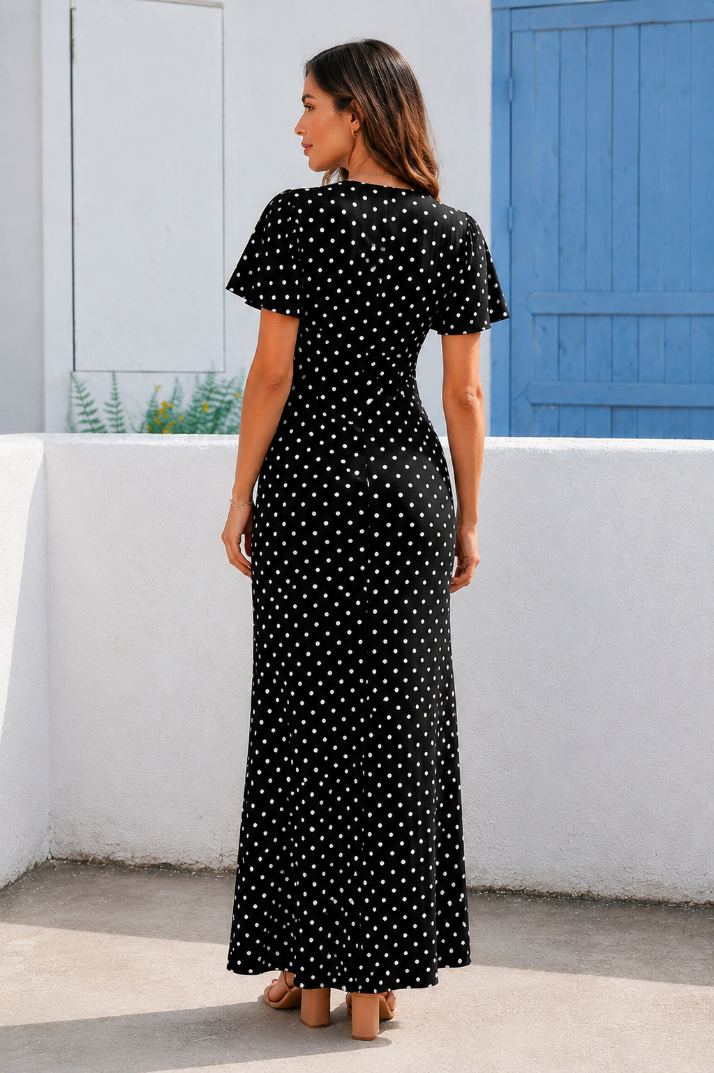 Camélia | robe longue à pois élégante