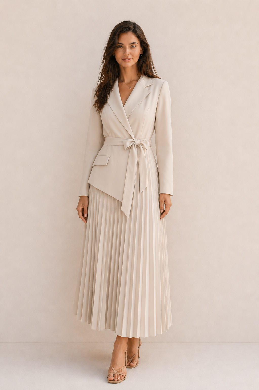 Camille | robe blazer plissée