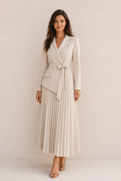 Camille | robe blazer plissée