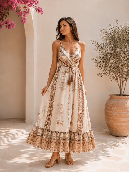 Amara | robe longue fluide imprimée