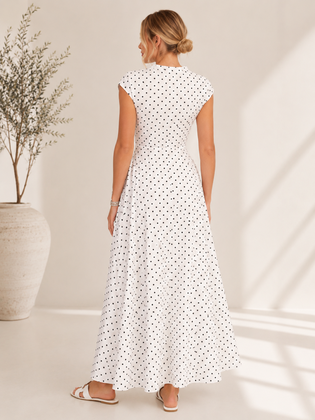 Améliane | robe longue à pois élégante