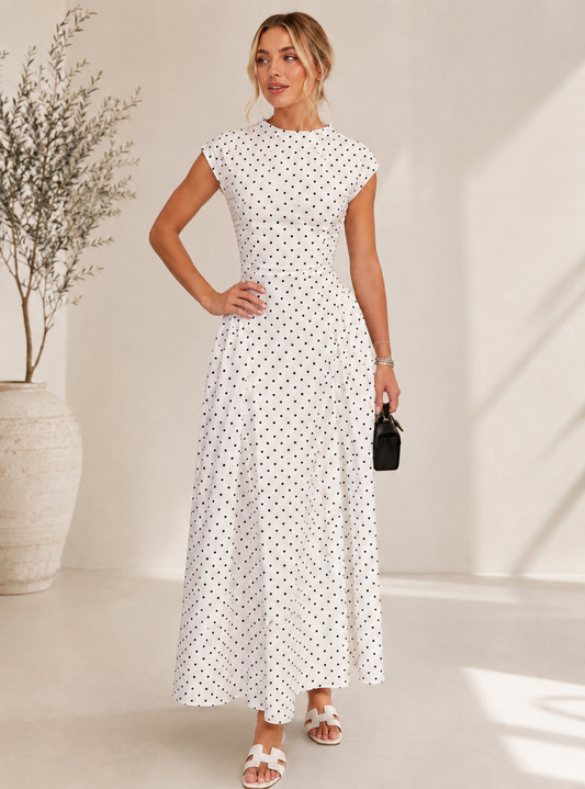 Améliane | robe longue à pois élégante
