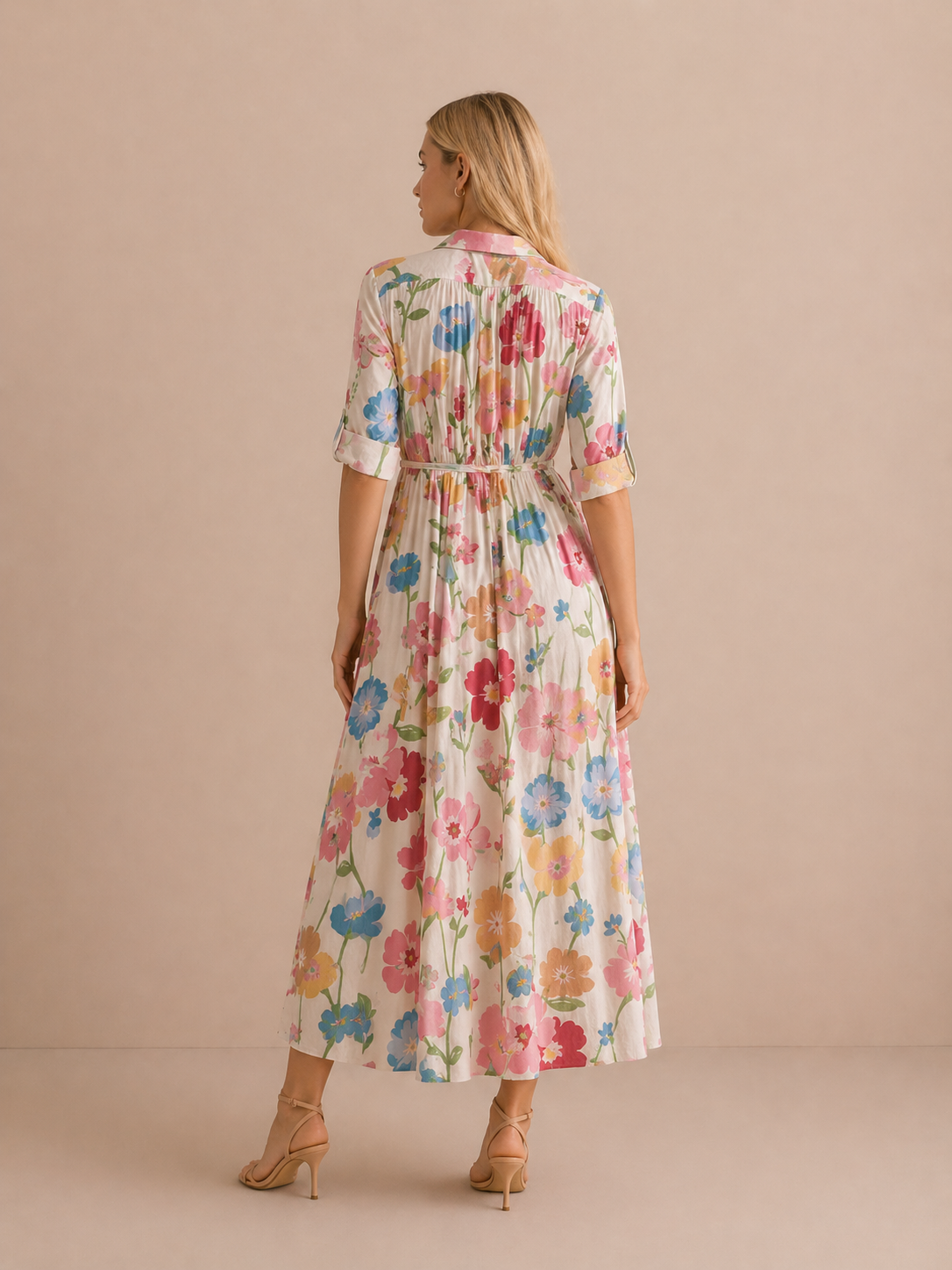 Lucie | Robe Fluide Imprimé Floral Multicolore Élégant