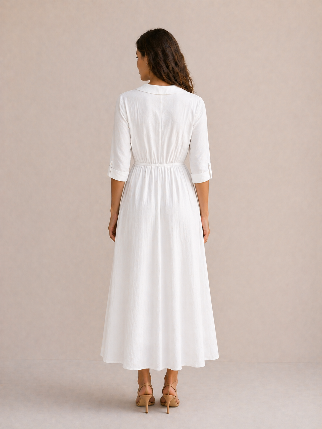 Léonie | Robe Fluide Bleu Ciel Élégant